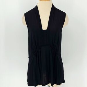 Nine West chiffon black top, size large. Great for layered look.